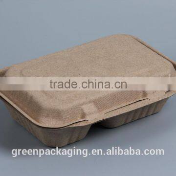 Compostable wheat straw biodegradable lunch boxes brown color