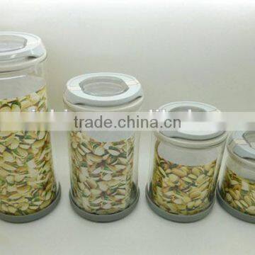 hot sale cheap price high borosilicate glass storage canister/HBG airtight coffee canister/tea canister