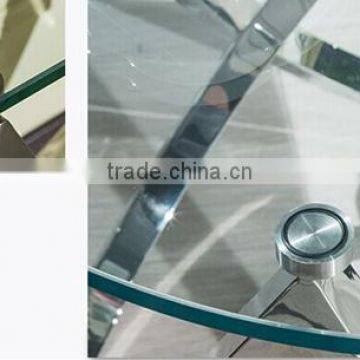 Special Shape Tempered Glass Top Console Table Set With Stainless Steel Base For Home Use photo-3