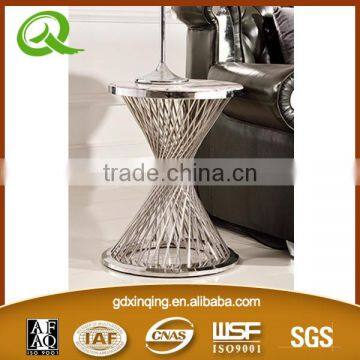 D381 2016 latest desgn marble top stainless steel end table