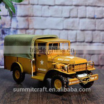 Metal Handmade Military Vehicle Old Car Model photo-4