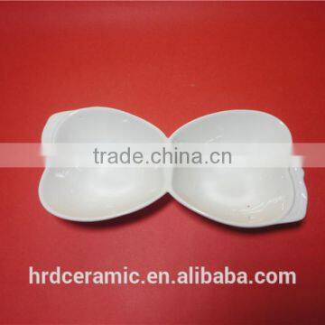 19.5*8.7*3.8cm Star Hotel White Ceramic Dinner Plate Apple Shape Dish photo-2