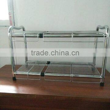 Under Sink 2 Tier Expandable Organizer Shelf Silver photo-2