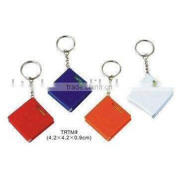 Hot selling plastic tape measure keychain with level