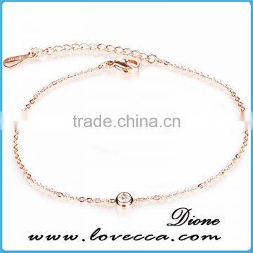 Trending Simple Rose Gold 316L Surgicial Stainless Steel Chain Anklet photo-2