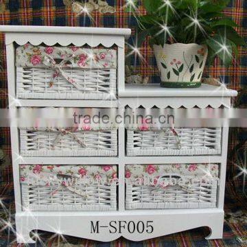 wicker storage cabinet& basket