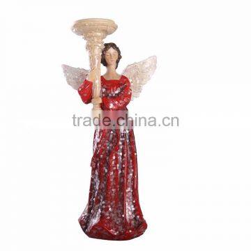 Custom 2017 Christmas Gift Red Skirt Fairy Candle Holder photo-3