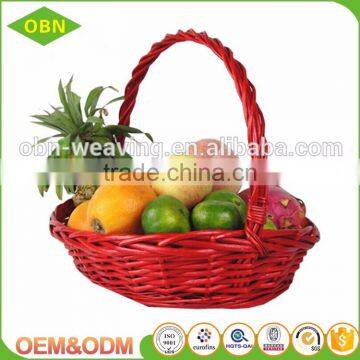 Handmade Small Cheap Bread Food Willow Woven Hanging Wicker Fruit Basket With Handle photo-2
