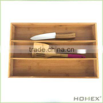 Bamboo Kitchen Drawer Organizer in 3 Slots/Homex_BSCI