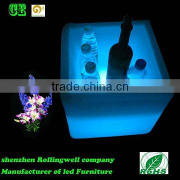 Eco Friendly PE RGB Full Lighting Rechargeable Bar Plastic LED Ice Bucket/ Cooler/ Holdersinet Jewelry Cabinet/liquor Cabinets photo-3