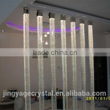 Promotional crystal pillars with bubbles for partition wall