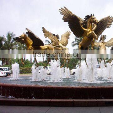 outdoor decoration galloping metal sculptures bronze horse fountain sculpture for sale