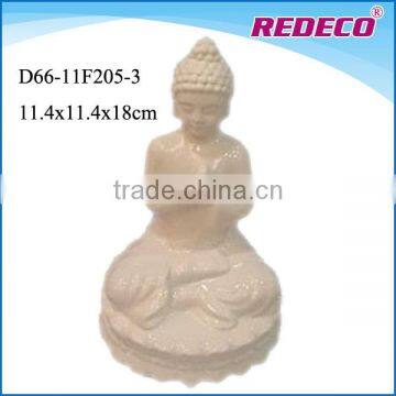 Handmade Ceramic Meditating Buddha Statue