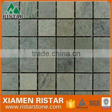 Natural green Slate stone square pattern mosaic tiles