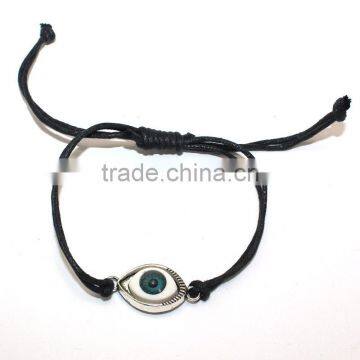 Vintage Love Letter Heart Evil Eye Rudder Charms Bracelet Adjustable Customized Charm Wax Cord Bracelet