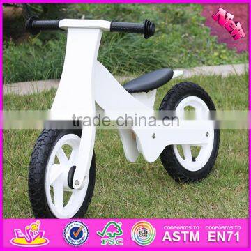 2016 new design white funny children wooden balance bike without pedals W16C154