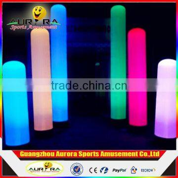 Custom decoration theme decors inflatable lighting cone tube colorful inflatable pillarars and columns for advertising for sale