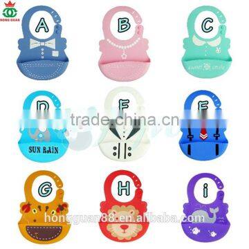 Customized design cheap washable and ecofriendly plastic silicone baby bibs