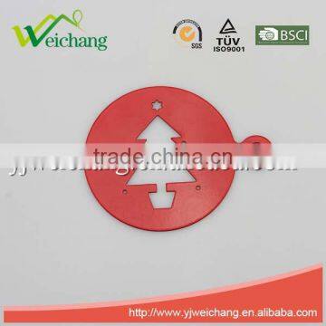 WCTS406 Durable 18/0 Powder Coating Cappuccino Coffee Art Template Coffee Stencils Love Heart Shape Coffee Stencil, Food Grade photo-2