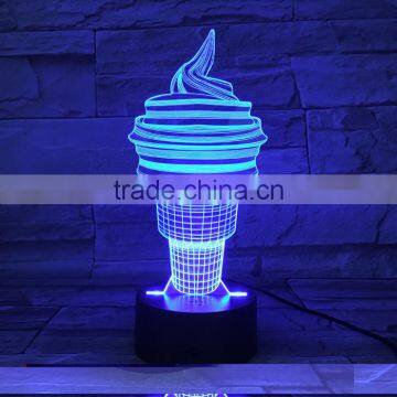 UCHOME 3d Light Model Ice Cream 3d Illusion Table Lighting Lamp photo-4