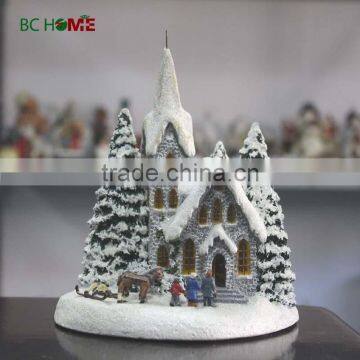 2015 customized resin christmas village scene