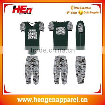 2016 Hongen custom made college football jerseys uniforms sublimation design /american football training jersey