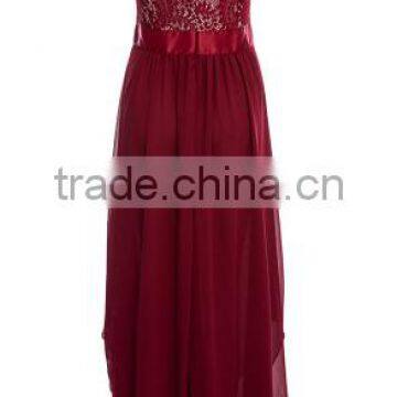 2016 Vintage Black Red Lady Elegant Sleeveless Summer Lace Patchwork Party Club Dress Round Neck Long Dress Party Dress photo-5