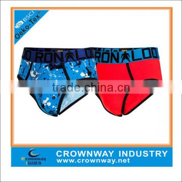 Custom Print European Boys Tight Underwewar With Jaquard Waistband