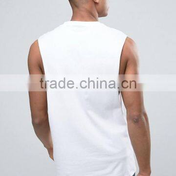 High Quality New Design Custom Manufacture White Color Sleeveless Gym Wear Comfortable 100% Cotton Fashion Men's Tank Tops photo-2