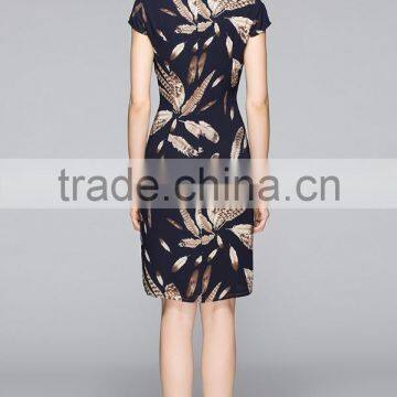 Classic Short Sleeve V Neck Slim Fit Ladies Dress photo-2