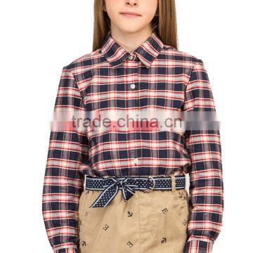 New Design Spring Middle Classic School Uniform Plaid Shirt photo-3