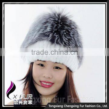 CX-C-244A Ladies Fashion Factory Direct Sale Knitted Rex Rabbit Fur Hat photo-4