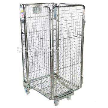 Industrial Warehouse Cages Rolling Rack Wire Mesh Trolleys