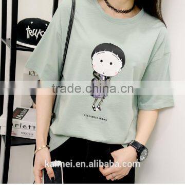 2017 OEM Anti-Wrinkle Unique Design Amazing Quality Hot-selling Best Choice Short Sleeve Casual Manufacture T-shirt Women photo-3