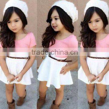 Cotton Summer New Model Girl Dress with Belt