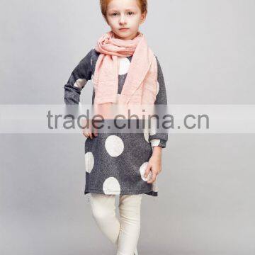 cool kid zone fashion girl pullover dress big circle knitting coat loose fit round collar long sleeved girl jacket
