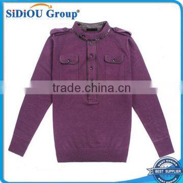 Purple Warm Mens Turtleneck Sweater