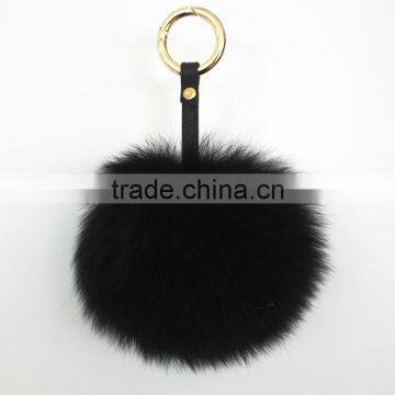 Myfur Comfortable Genuine Blue Fox Body Fur Pompoms Pendant for Women Handbag photo-6