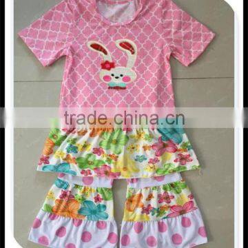 Hot Wholesale Baby Girl Boutique Clothing Girl Easter Spring Bunny Clothes Giggle Moon Remake Girl Kids Spring Clothes photo-4