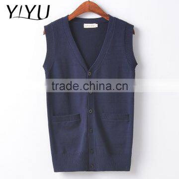 Trend Girl Dark Blue School Uniform Cardigan Vests for High School Students photo-5