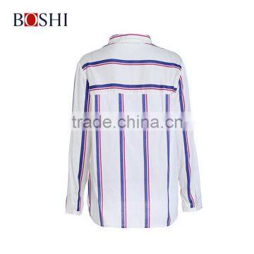 Fashionable Ladies Strip Viscose Casual Formal Blouse And Pants photo-2