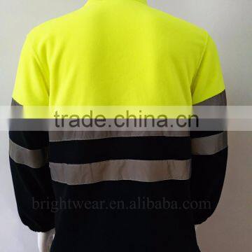 Men's Top Two-color High Visibility Polar Jacket Safety Sweatshirt With Reflective Tapes photo-2