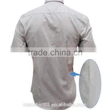 Chambray Front Contrast Short Sleeves Men Fit Casual Shirts for Summer photo-2