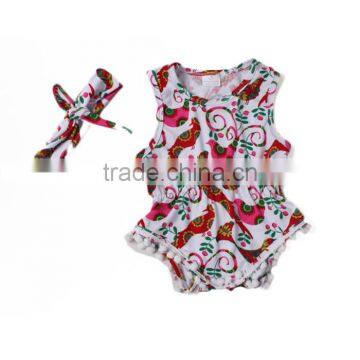 high quality factory customized prints american style pom pom one piece adult baby romper