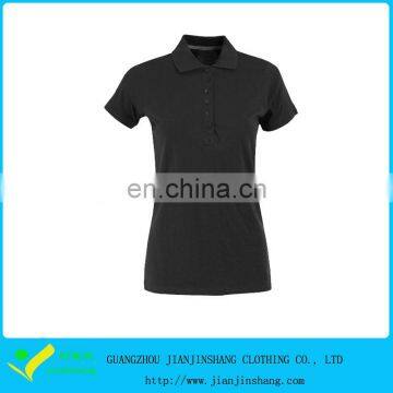 High Quality Polyester Custom Golf Polo Shirt For Women In Balck Color