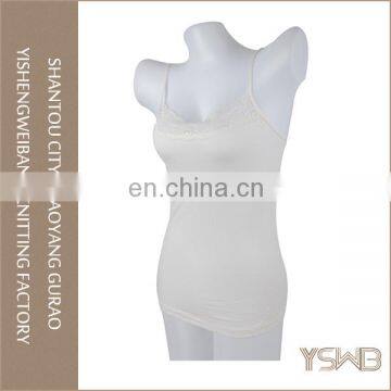 Custom white cotton lady underwear breathable thin lace cheap camisole