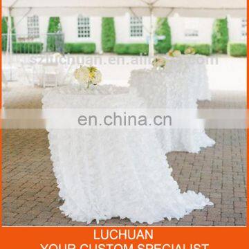 Customized Color Taffeta Petal Round Wedding Table Cloth