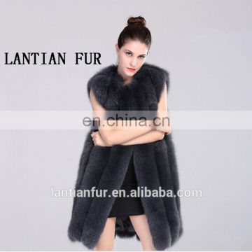 New fashion sleeveless outerwear winter real fox fur vest for women