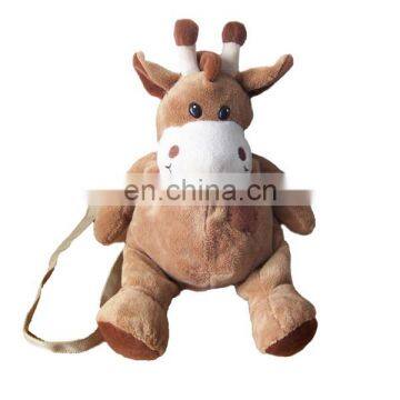 Kid's lovely plush matearils and animal style giraffe plush backpack