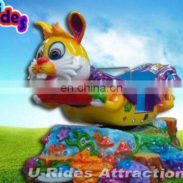 coin operated kiddie rides for amusement park / animatronic walking rabbit rides